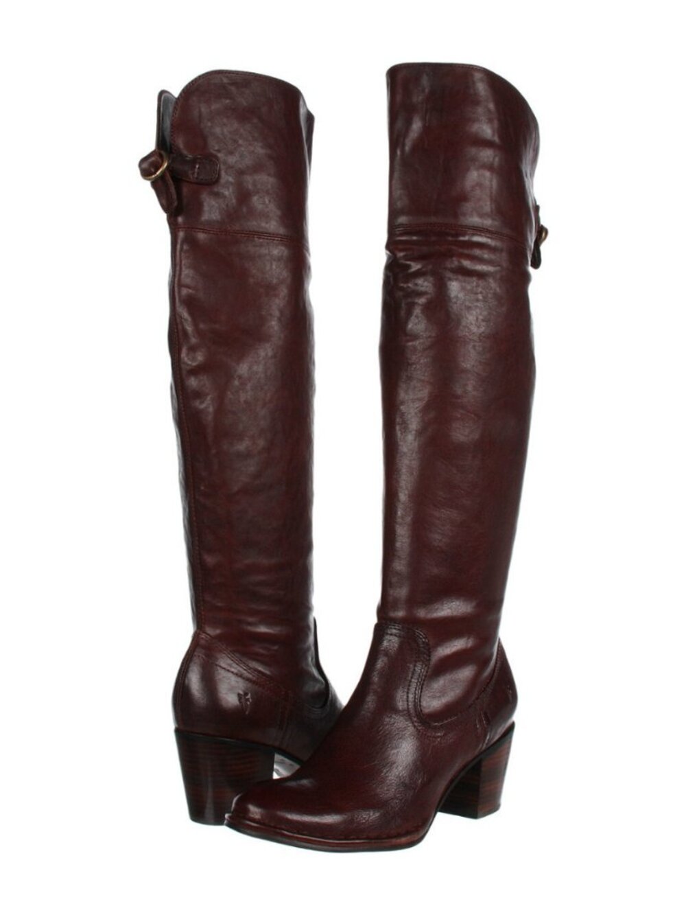 Frye Lucinda Slouch Leather Boots Dark Brown